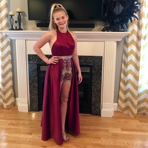 Homecoming or Prom Romper w/removable train.